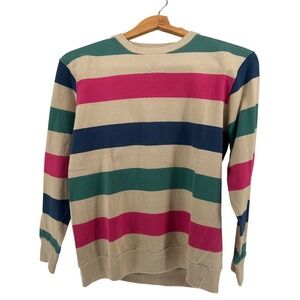 The Woolrich Wms Striped Crew Neck Knit Pullover Sweater S‎ Nautical Preppycore